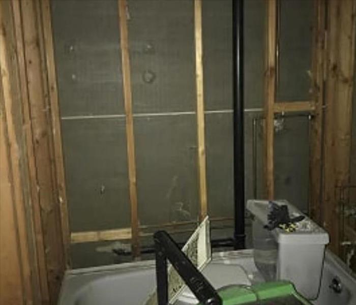 The bathroom was gutted and all damaged content removed